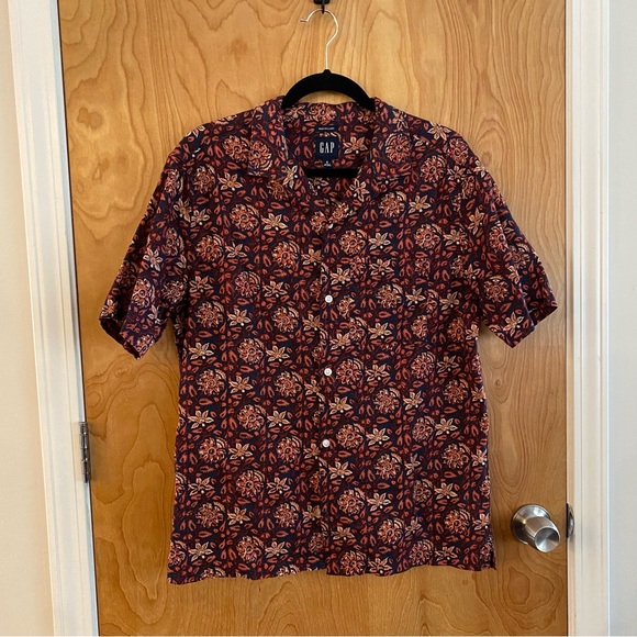 GAP Men's linen/cotton blend short sleeve shirt - Picture 1 of 5